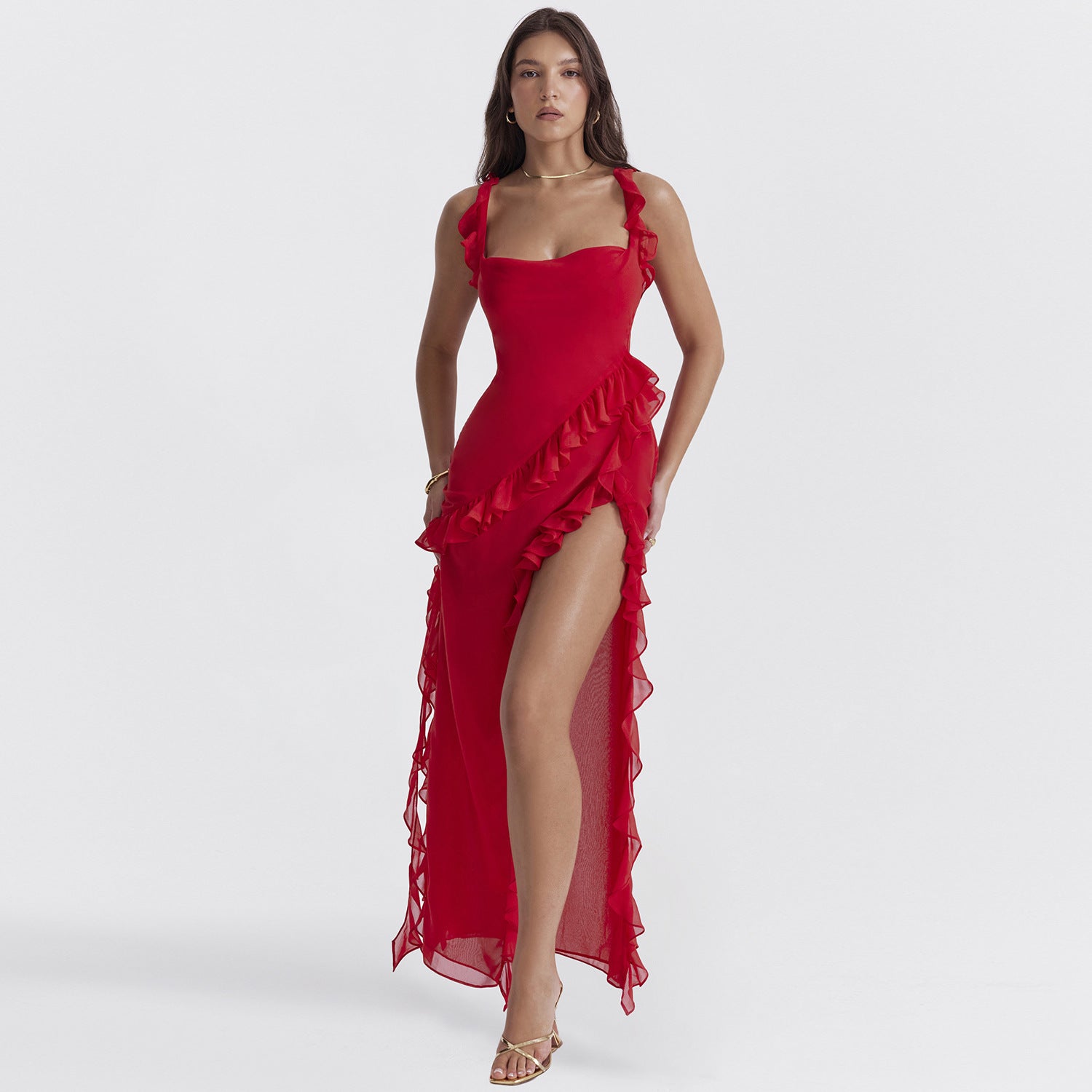 Elegante Ruffle Jurk