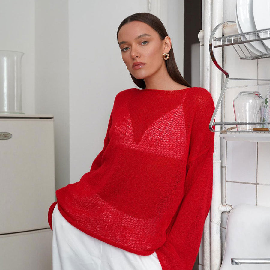 Boho-Chic Knit Top - CELESTIA