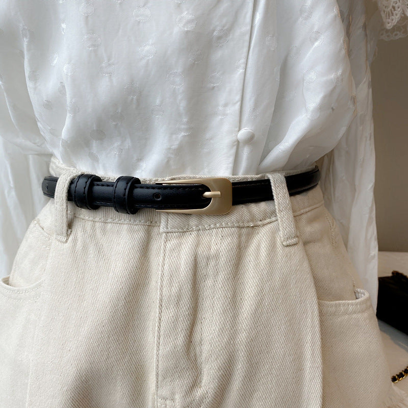 Elegant Slim Leather Look Belt - CELESTIA