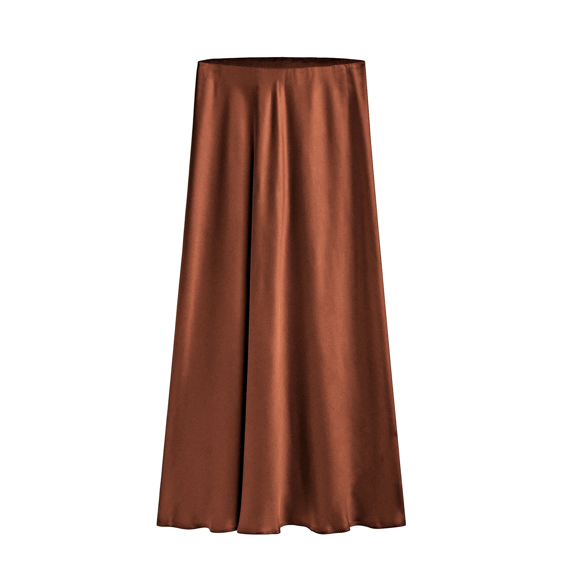 Oblique Cut Mid-Length Skirt - CELESTIA