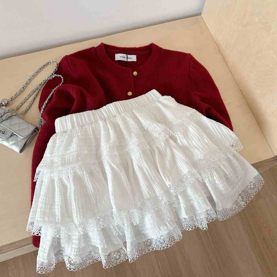 Lace Cake A-line Skirt - CELESTIA
