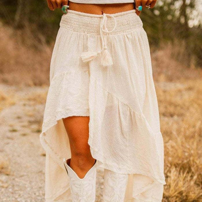 Luna Asymmetric Cotton Skirt - CELESTIA