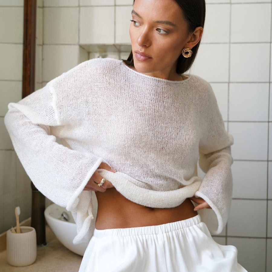 Boho-Chic Knit Top - CELESTIA