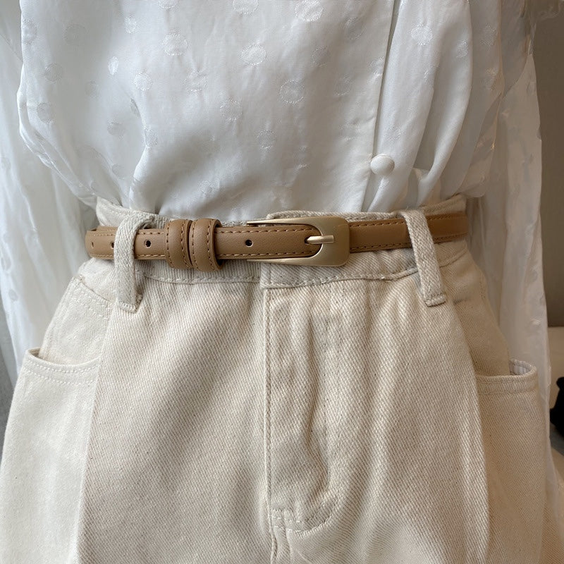 Elegant Slim Leather Look Belt - CELESTIA