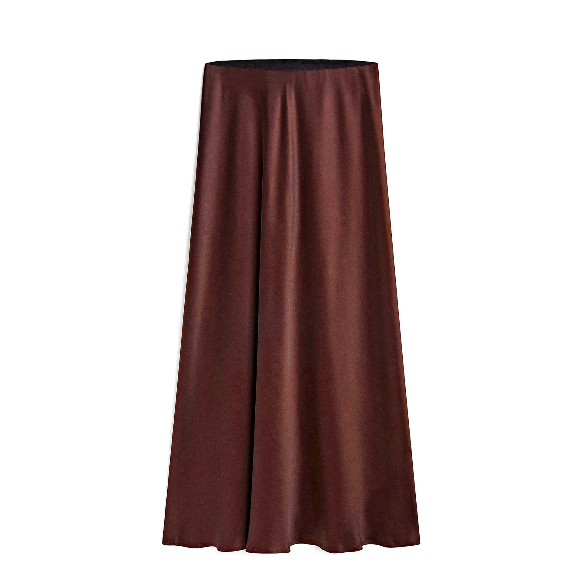 Oblique Cut Mid-Length Skirt - CELESTIA