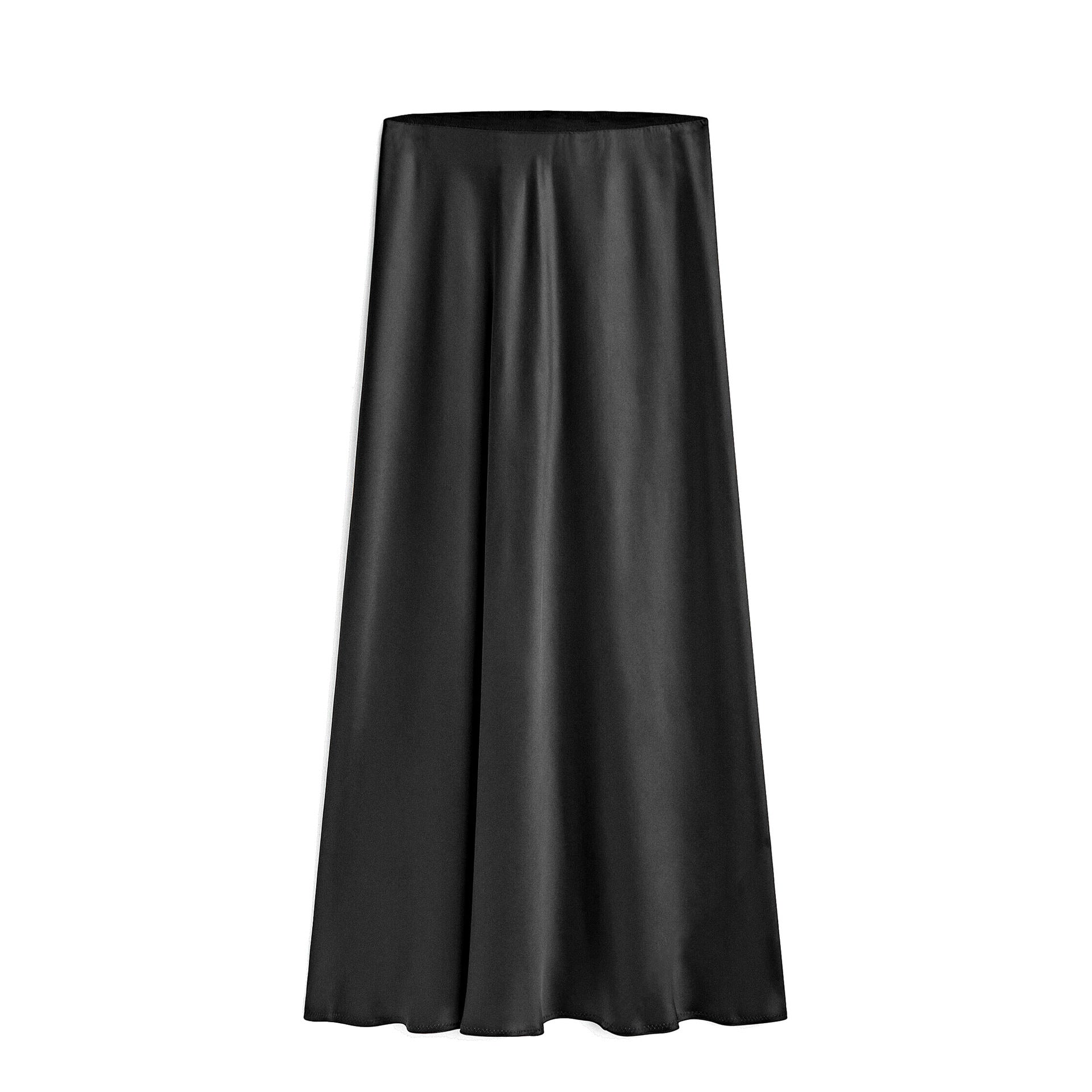 Oblique Cut Mid-Length Skirt - CELESTIA