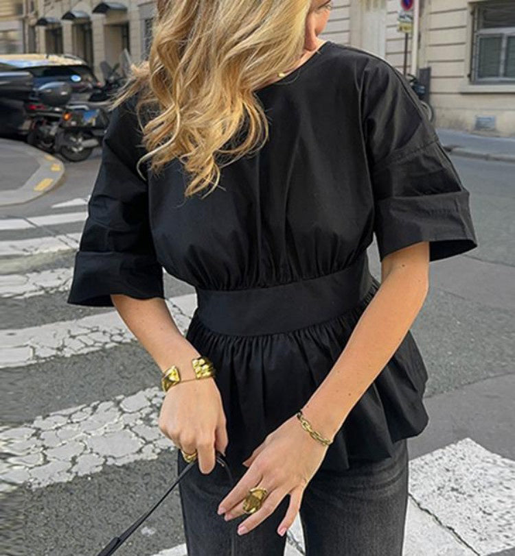 Trendy Backless T-shirt met Striksluiting